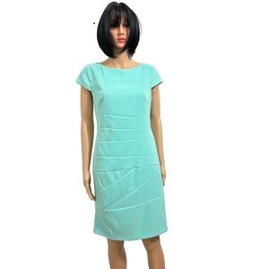 AB Studio Mint Green Dress with Cap Sleeve and Faux Layer Look